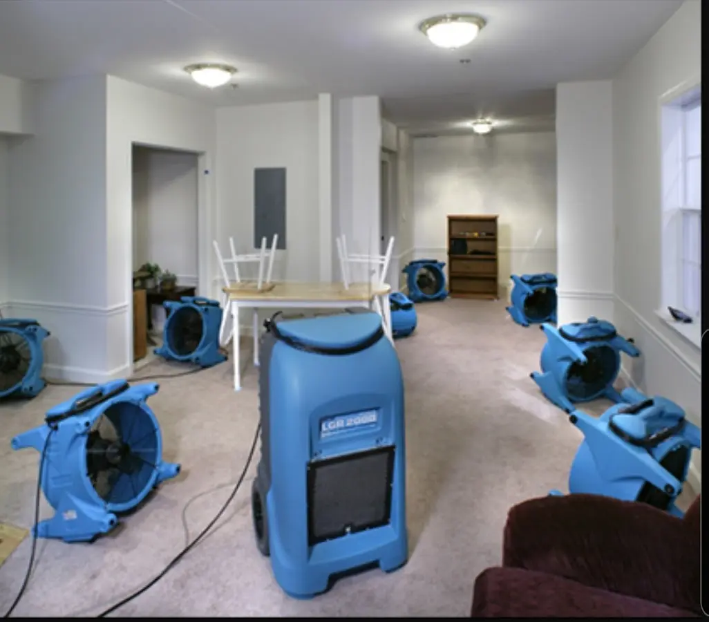 Air movers and dehumidifier setup for Water Extraction & Removal in Carol Stream